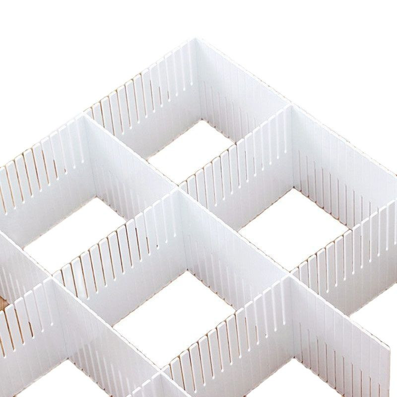 Získajte priehradku na skladovanie, triediacu mriežku, teleskopickú spodnú bielizeň, ponožky, voľnú kombináciu, klasifikáciu, prepážky, plasty