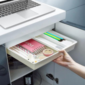 Samolepiaci skrytý úložný box pod zásuvku stola, organizér na make-up, samolepiaci školský papier, puzdro na ceruzky, držiak na perá