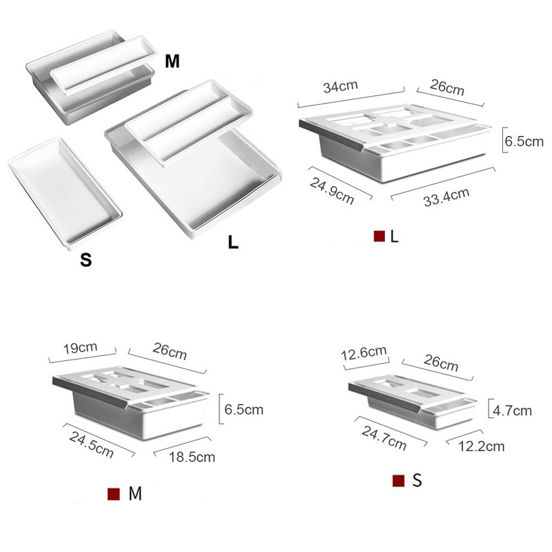 Samolepiaci skrytý úložný box pod zásuvku stola, organizér na make-up, samolepiaci školský papier, puzdro na ceruzky, držiak na perá