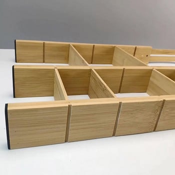 Διαχωριστικό συρταριών Bamboo, Organizer συρταριών κουζίνας Ρυθμιζόμενο επεκτάσιμο διαχωριστικό συρταριών Εύκολη εγκατάσταση Διαμέρισμα συρταριού