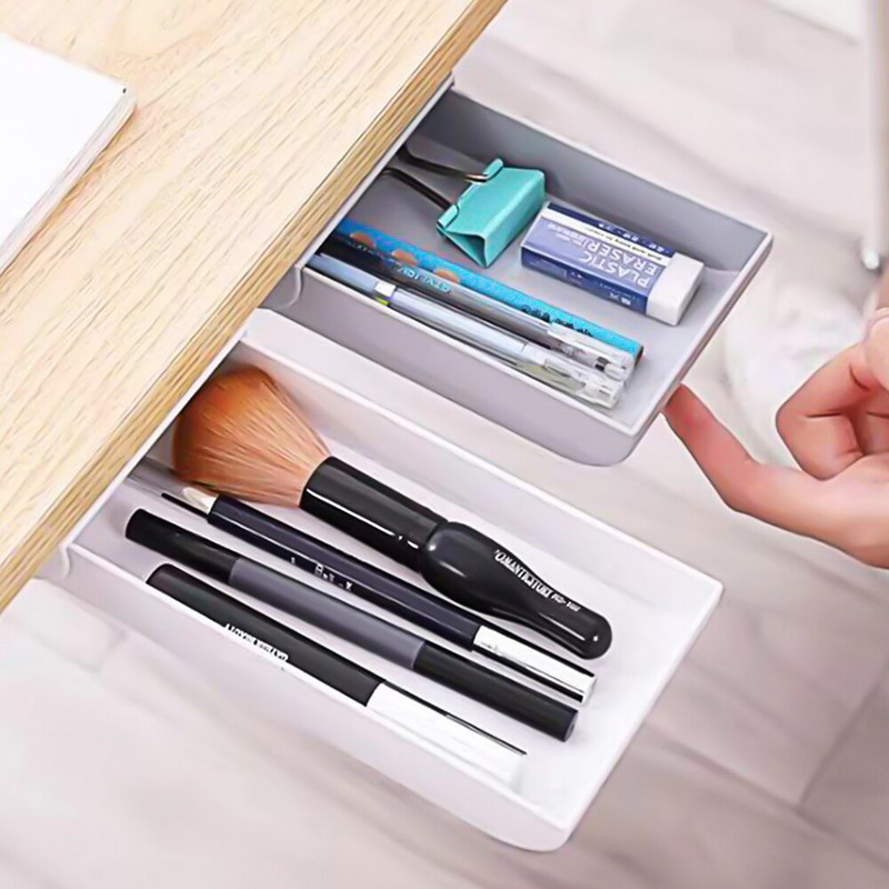 Kreativnost Kutija za pisaći pribor Ladica za olovke Držač olovke Samoljepljiva ladica za stol Skrivena kutija za pohranu za ured Kućni organizator šminke