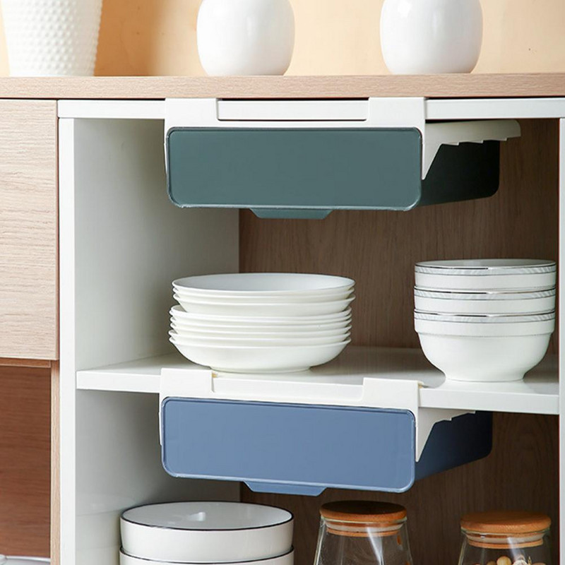 Ladica stola Samoljepljiva ušteda razmaka PP skrivena ispod stolova Poslužavnik Kuhinja Organizacija doma Glatki klizni držač za pohranu