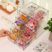 Zásuvka na úložný priestor na gumičky do vlasov, vlasové doplnky, úložná krabička na šperky, plastový stolný organizér na rúž, organizér na papiernictvo