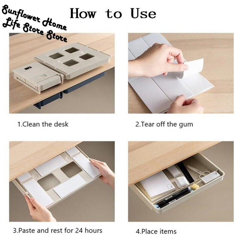 Kutija za pohranu ispod stola Nevidljiva ladica Dno stola Kutija za završnu obradu Kutija za studentski dom Stolna kreativna kutija za pribor