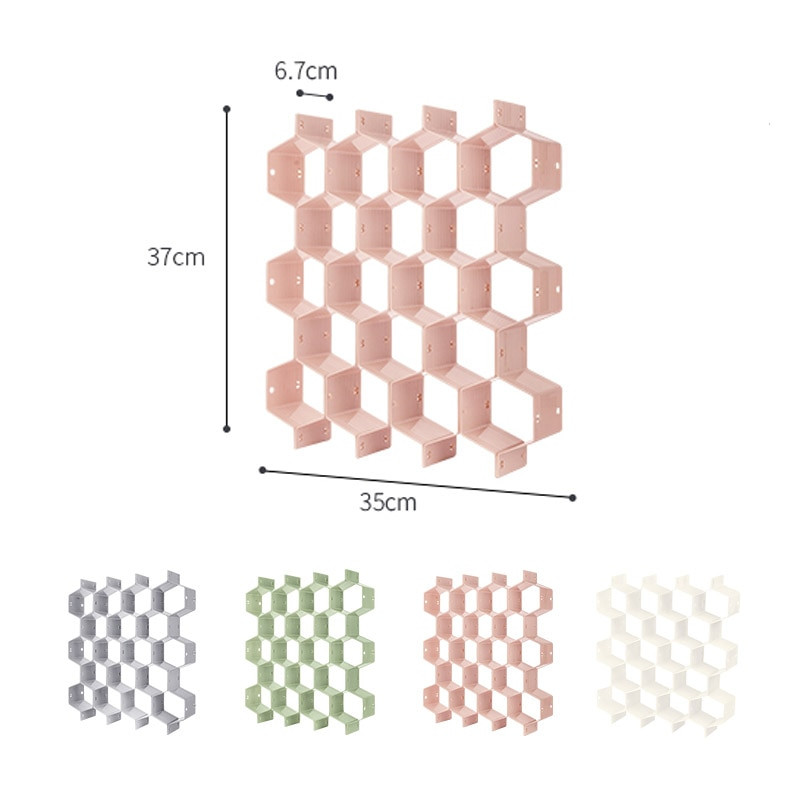 Nastaviteľný organizér zásuviek, deliaca priečka s medovými plástmi, oddeľovač zásuviek, DIY deliaca priečka zásuviek, organizér na spodnú bielizeň, ponožky