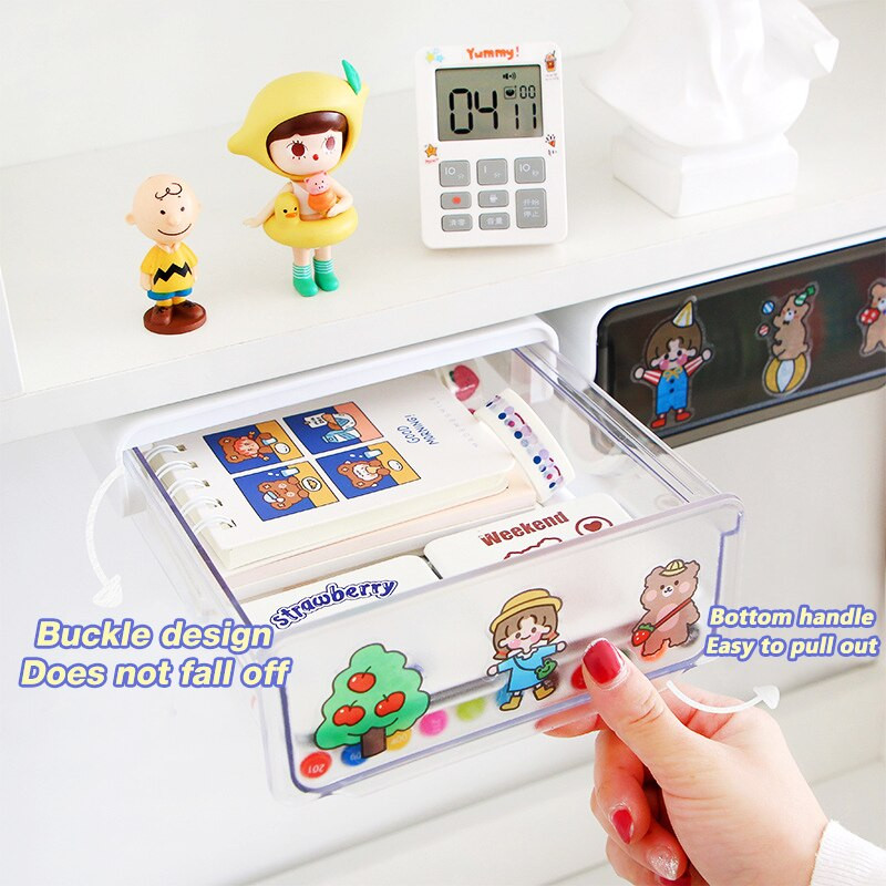 Organizator ispod ladica velikog kapaciteta, samoljepljiva iskačuća skrivena kutija za pohranu ispod stola, organizator uredskog pribora