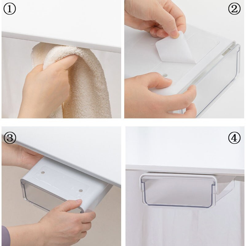 2 buc/lot sertare de depozitare sub birou, organizator pentru biroul de acasă, cutie de depozitare creativă pentru cosmetice, tavă de organizare ascunsă, instrument cadou pentru fete