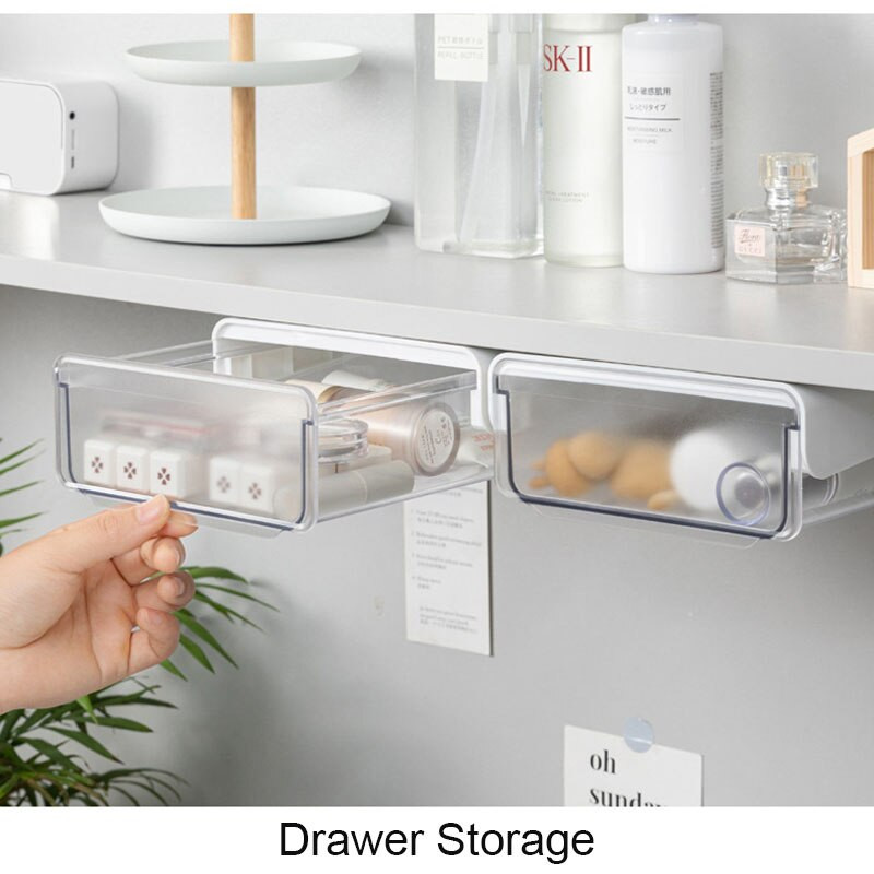 2 buc/lot sertare de depozitare sub birou, organizator pentru biroul de acasă, cutie de depozitare creativă pentru cosmetice, tavă de organizare ascunsă, instrument cadou pentru fete