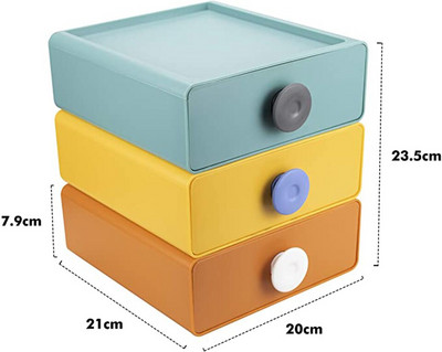 2022 Home Official Nordic Stohovateľné zásuvky Stolný organizér na drobnosti Plastový stojan Roztomilá nádoba na kozmetiku