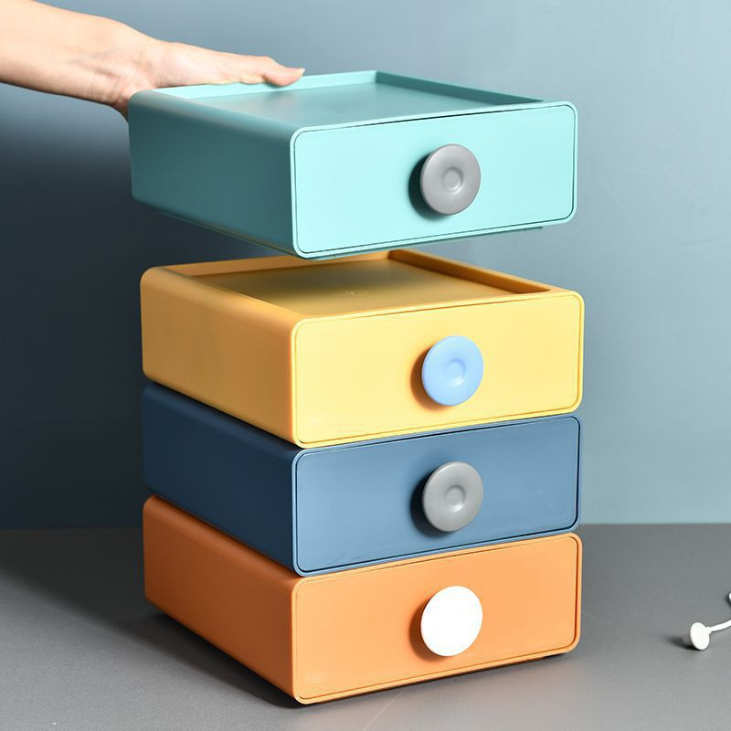 2022 Home Official Nordic Stohovateľné zásuvky Stolný organizér na drobnosti Plastový stojan Roztomilá nádoba na kozmetiku