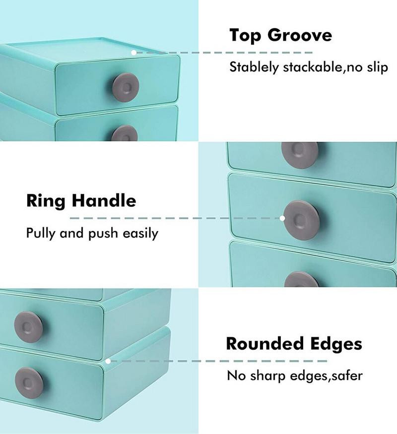 2022 Home Official Nordic Stohovateľné zásuvky Stolný organizér na drobnosti Plastový stojan Roztomilá nádoba na kozmetiku