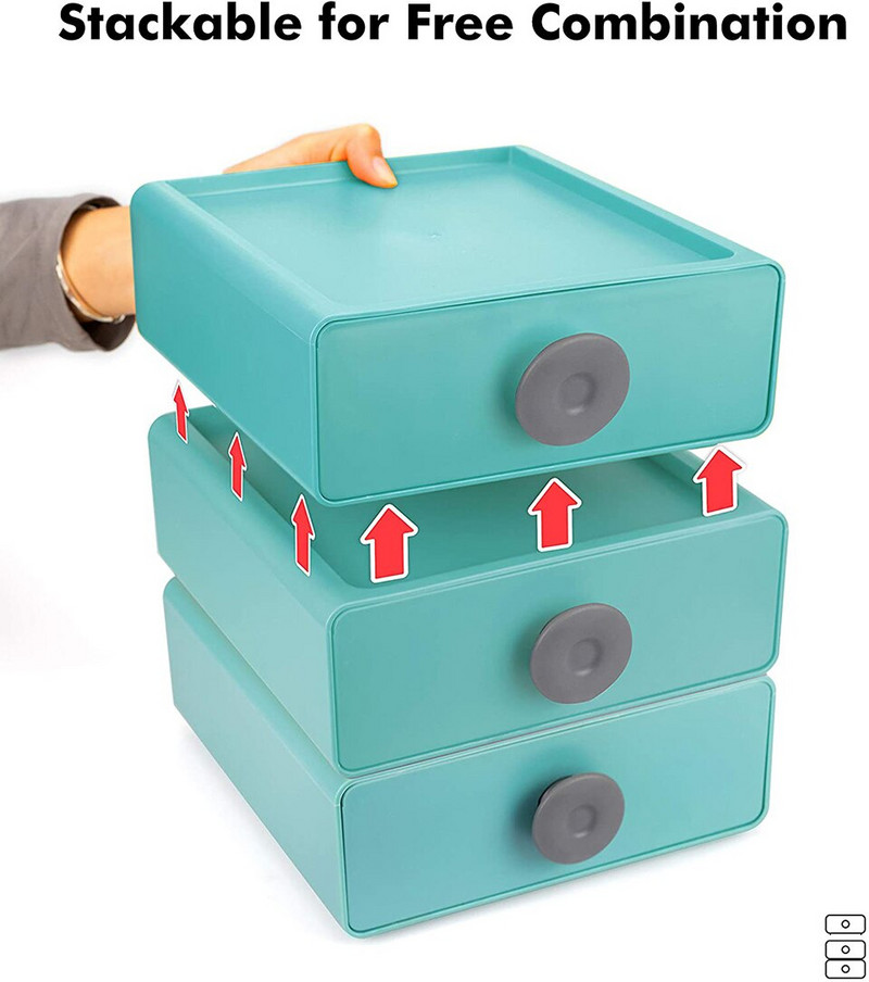 2022 Home Official Nordic Stohovateľné zásuvky Stolný organizér na drobnosti Plastový stojan Roztomilá nádoba na kozmetiku