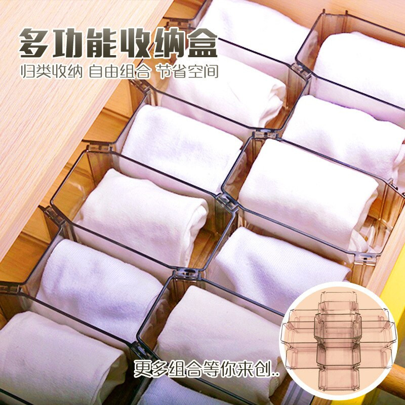 2 ks nastaviteľná plastová úložná priečka, deliaca doska zásuviek, kombinovaná priečka, priestorovo úsporné nástroje na organizovanie oddielov