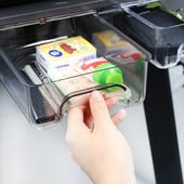 Priehľadný úložný box pod zásuvku na stôl na papiernictvo, kozmetické pero, zásobník na ceruzky, skrytý organizér do kancelárie