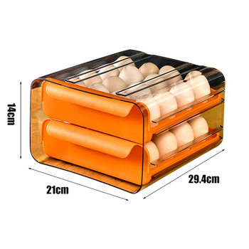 Кутия за съхранение на яйца тип чекмедже Хладилна кутия за съхранение Пластмасова прозрачна кутия за кнедли Двуслойна домакинска тава за яйца