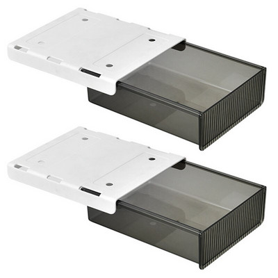 2 ks/sada priehľadných úložných boxov pod zásuvky na stôl, organizér do domácej kancelárie, kreatívny skrytý organizér na tácky