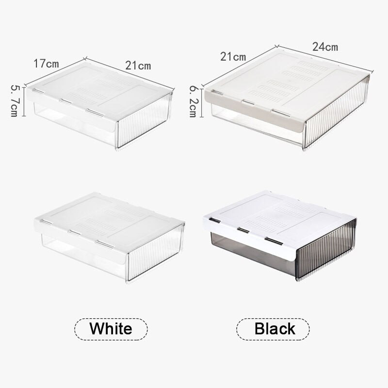 2 ks/sada priehľadných úložných boxov pod zásuvky na stôl, organizér do domácej kancelárie, kreatívny skrytý organizér na tácky