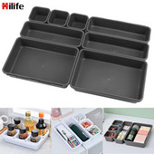 8 ks/sada úložných priestorov do kuchyne, kúpeľne, úložný box, zásuvka, úložný box na make-up, organizér, box na skriňu, držiak na drobnosti, držiak na šperky