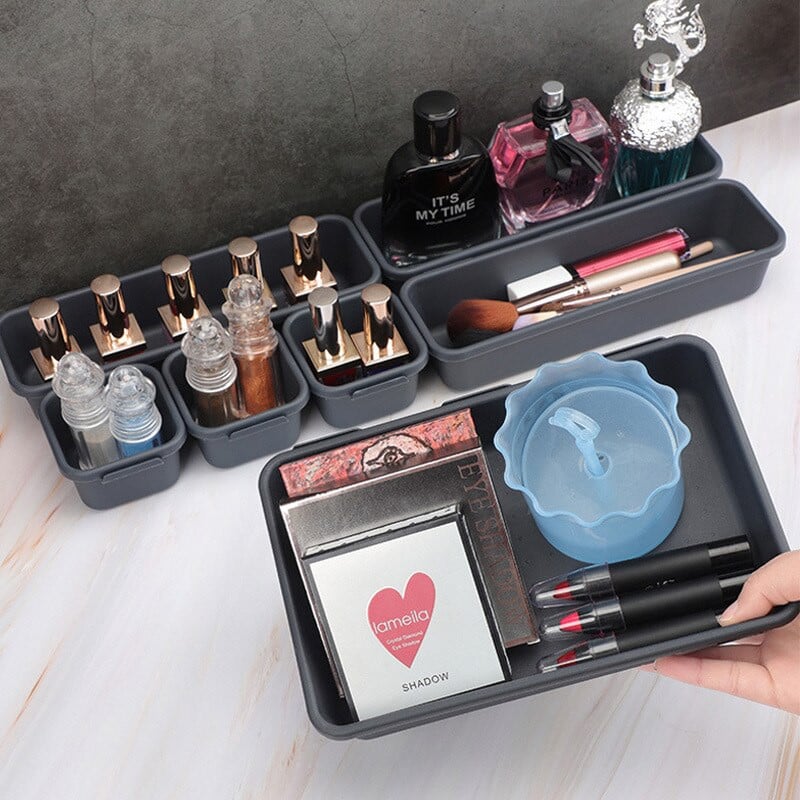 8 ks organizérov do zásuviek pre domácnosť, prachotesný úložný box na kancelárske potreby pre ženy, organizér na make-up do kuchyne, kúpeľňové doplnky