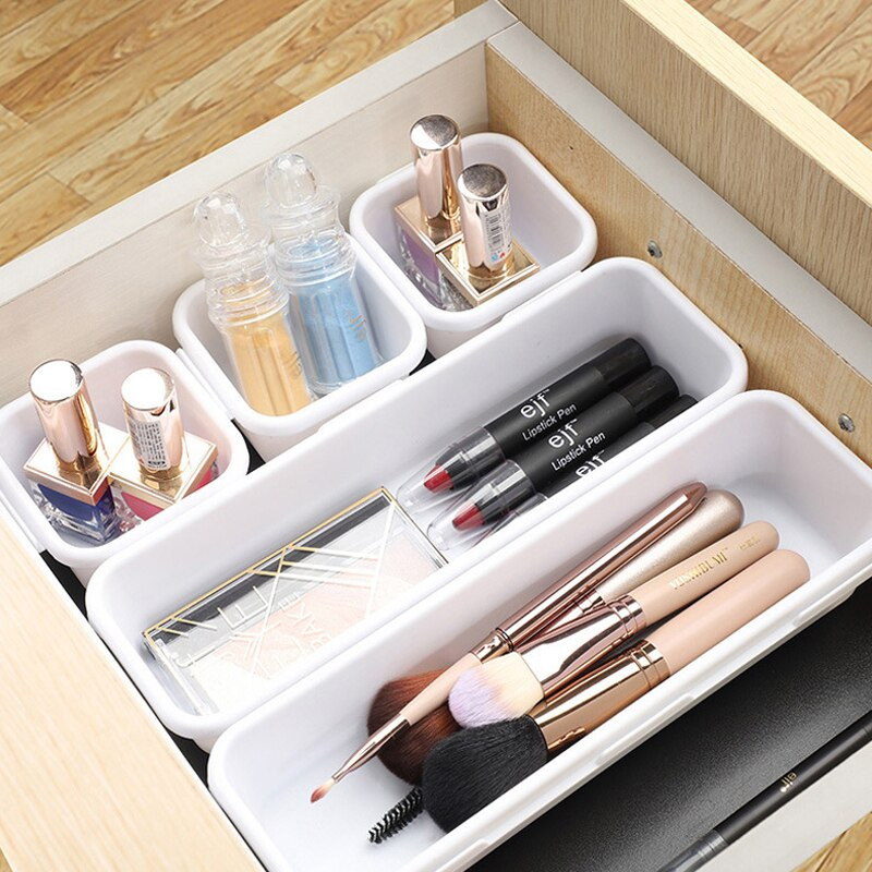 8 ks organizérov do zásuviek pre domácnosť, prachotesný úložný box na kancelárske potreby pre ženy, organizér na make-up do kuchyne, kúpeľňové doplnky