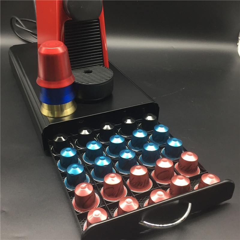 50 vnt Kavos kapsulių laikiklis laikymo stovas stalčiai Kapsulių laikiklis Nespresso kavos kapsulėms lentynos lygintuvas