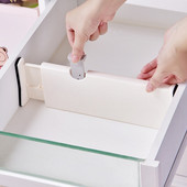 Állítható tároló fiókok elválasztó Behúzható műanyag fiók válaszfaltartó Háztartási tároló deszka konyhai szervező