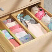 4 ks nastaviteľné bambusové deliace priečky do zásuviek, drevené deliace priečky organizérov, spálňa, detské nastaviteľné bambusové deliace priečky do zásuviek na spodnú bielizeň