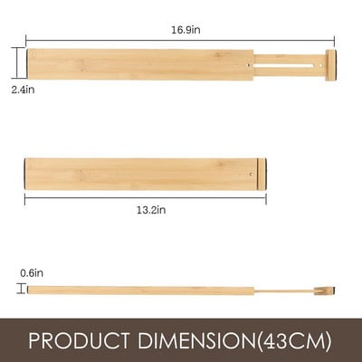 4 ks nastaviteľné bambusové deliace priečky do zásuviek, drevené deliace priečky organizérov, spálňa, detské nastaviteľné bambusové deliace priečky do zásuviek na spodnú bielizeň