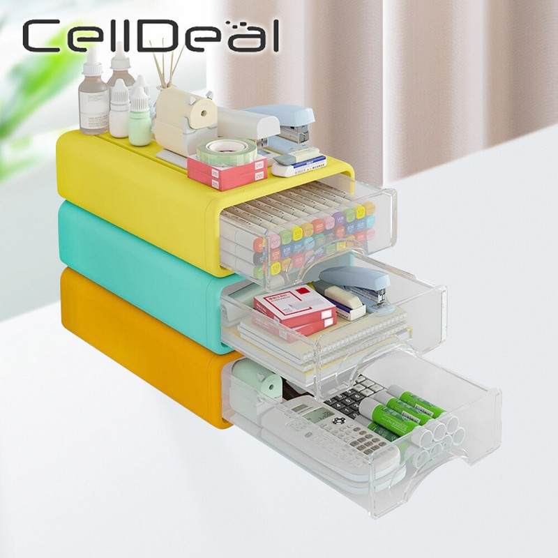 Kutija za pohranu raznih dokumenata za radnu površinu koja se može složiti na jedan. Stolni organizator Ladice za pohranu Kabinet Spremnik za uredski materijal Kućne potrepštine