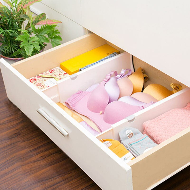 Nastaviteľný organizér do zásuviek, deliaca doska, pre spálňu, kúpeľňovú skrinku, skriňu, kanceláriu, kuchyňu, priečku, úložný priestor