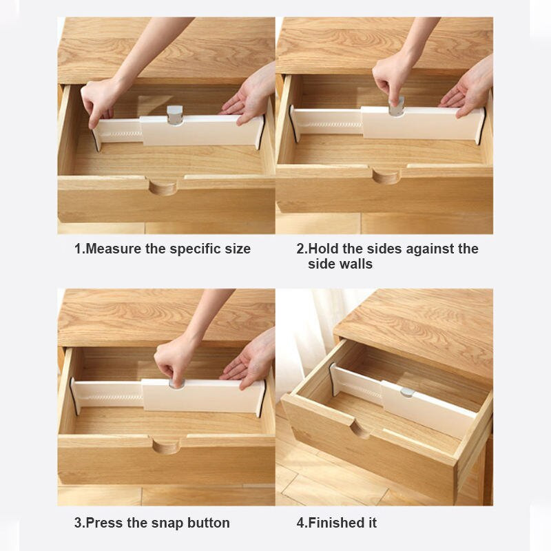 Nastaviteľný organizér do zásuviek, deliaca doska, pre spálňu, kúpeľňovú skrinku, skriňu, kanceláriu, kuchyňu, priečku, úložný priestor