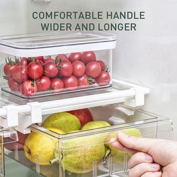 Прозрачно чекмедже за хладилник Кутия за съхранение Без решетка 4/8 Решетка Органайзер за храна Кухненска кутия за съхранение Контейнер
