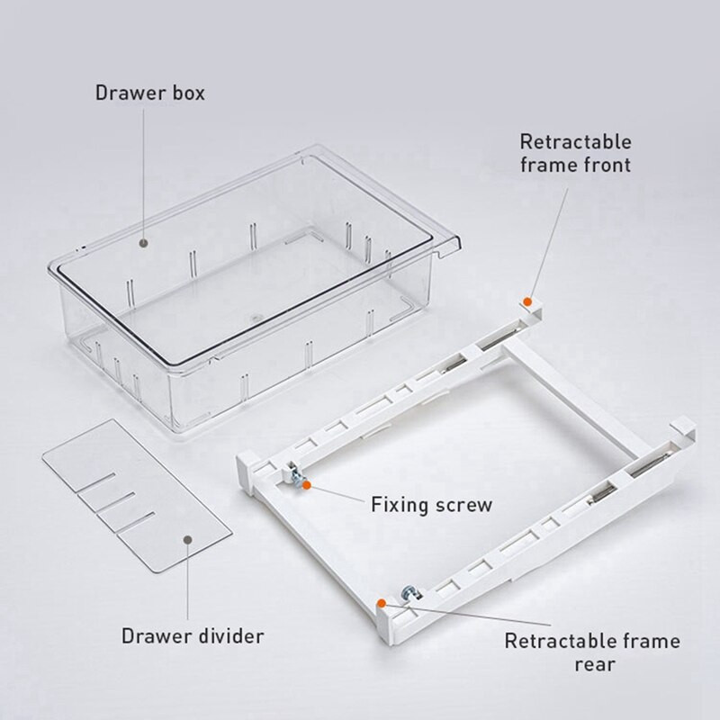 Prozirna ladica hladnjaka Kutija za pohranu Bez rešetke 4/8 rešetkasti organizator hrane Kuhinjska kutija za pohranu Spremnik