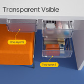 Neviditeľný organizér na papierenské potreby pod stolom, priestorovo úsporný úložný box na kancelárske potreby, kuchynské nože a vidličky