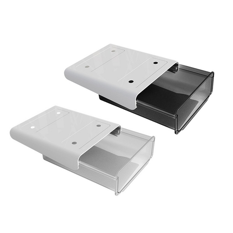 1 ks samolepiaci priehľadný úložný priestor pod stôl skrytý zásuvkový otvor voľný dokončovací box malý úložný box na stôl v ubytovni