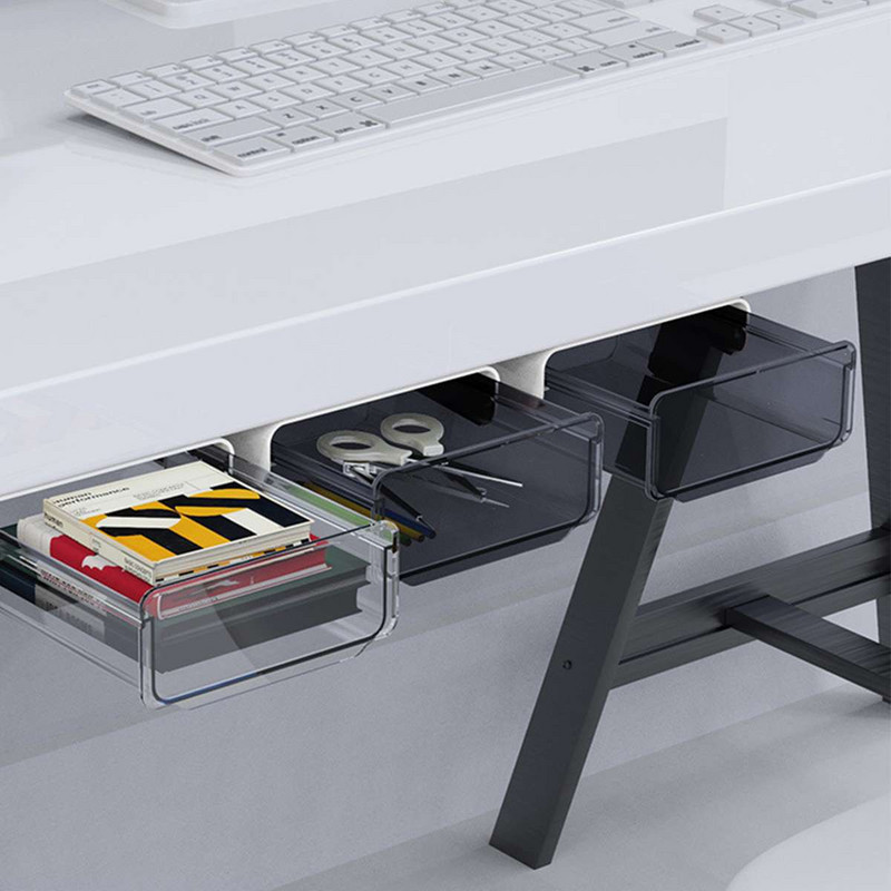 1 ks samolepiaci priehľadný úložný priestor pod stôl skrytý zásuvkový otvor voľný dokončovací box malý úložný box na stôl v ubytovni