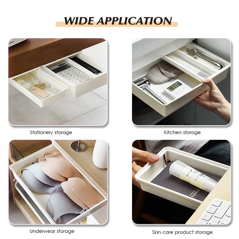 Úložný priestor na stôl, samolepiaci stojan na ceruzky, stojan na perá pod úložný priestor na stôl, skrytý organizér pod zásuvkou