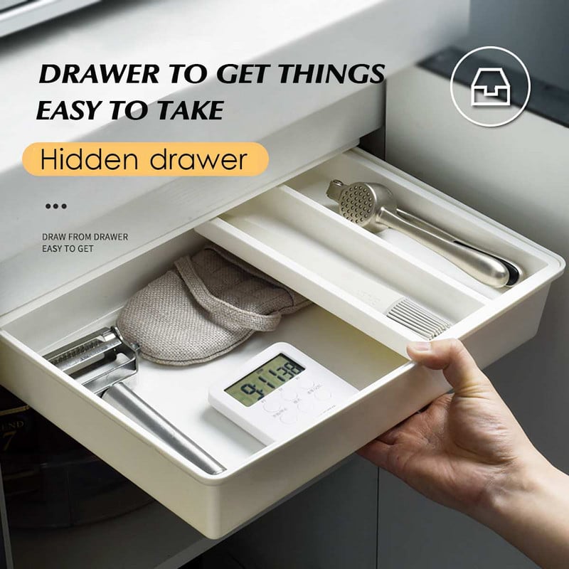 Úložný priestor na stôl, samolepiaci stojan na ceruzky, stojan na perá pod úložný priestor na stôl, skrytý organizér pod zásuvkou