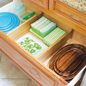 Despărțitor sertar reglabil din bambus 43-56 cm Despărțitor sertar extensibil cu arc, sistem de organizare pentru birou.