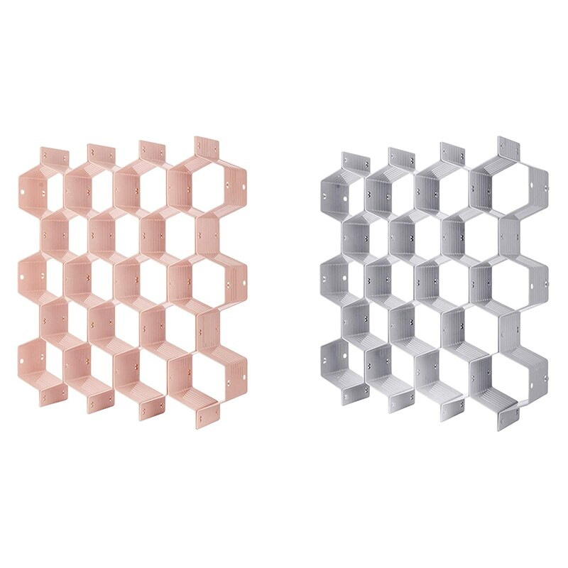 Nastaviteľný oddeľovač zásuviek s voštinovým vzorom na organizér spodnej bielizne, opasku, šatky, ponožiek