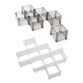 N7MD Úložné boxy na spodnú bielizeň s voštinovým vzorom, 6 ks, kombinovaný šatník so zásuvkami zadarmo