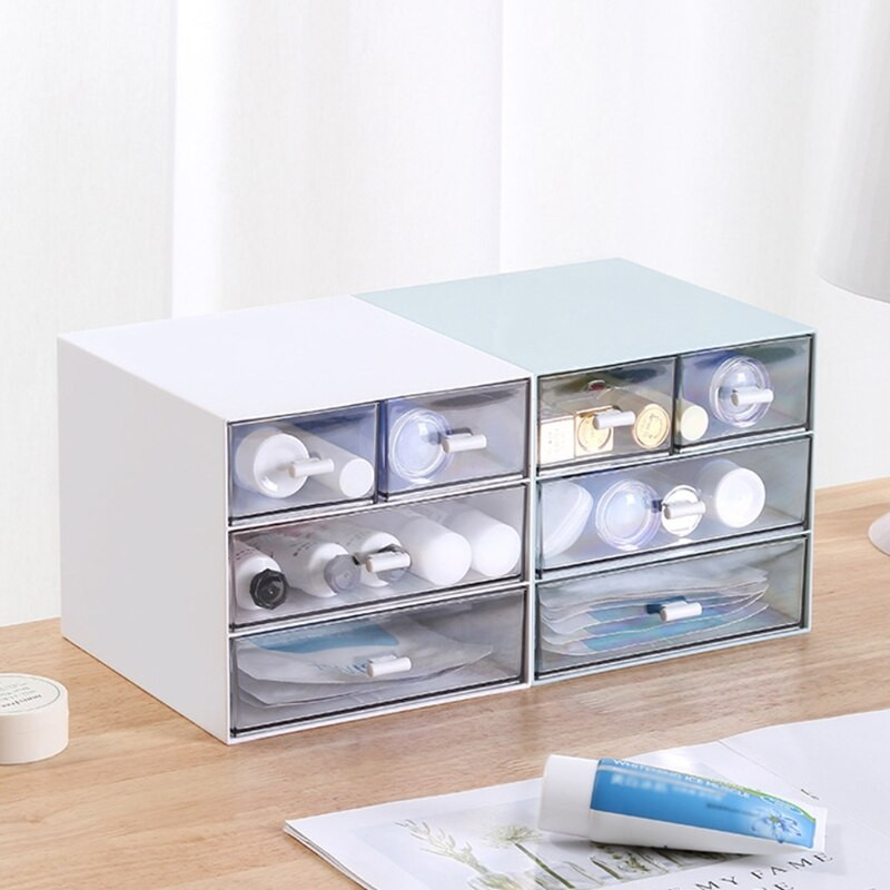 Organizator de birou cu 4 sertare Cutie de depozitare din plastic pentru birou. Suport pentru articole diverse