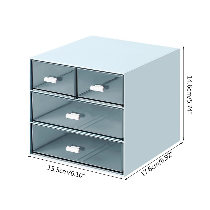 Organizator de birou cu 4 sertare Cutie de depozitare din plastic pentru birou. Suport pentru articole diverse