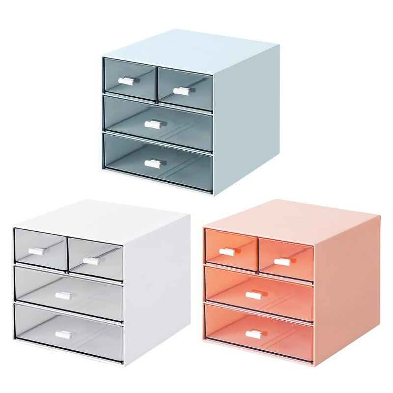 Organizator de birou cu 4 sertare Cutie de depozitare din plastic pentru birou. Suport pentru articole diverse