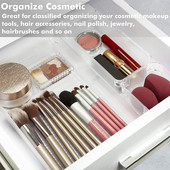 13 daļiņu galda atvilktņu organizatora komplekts 5 izmēri Daudzfunkcionāls kumodes un galda atvilktņu organizators Caurspīdīga plastmasas paplāte un pielāgots izkārtojums