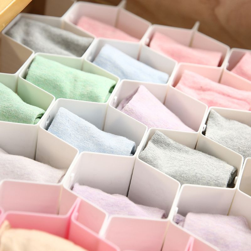 8 db Méhsejt szekrény Rendező Fiókelválasztók Műanyag válaszfal szekrény Clapdeszka Tárolódobozok Fehérneműhöz Zokni melltartó Nyakkendő