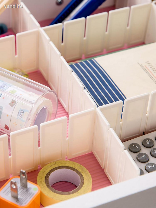 Kombinované úložné zásuvky Vanzlife zadarmo, deliace dosky, plastové oddeľovacie zásuvky, priečka, 5 ks/sada