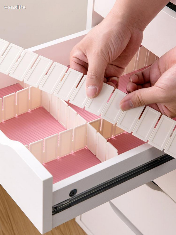 Kombinované úložné zásuvky Vanzlife zadarmo, deliace dosky, plastové oddeľovacie zásuvky, priečka, 5 ks/sada
