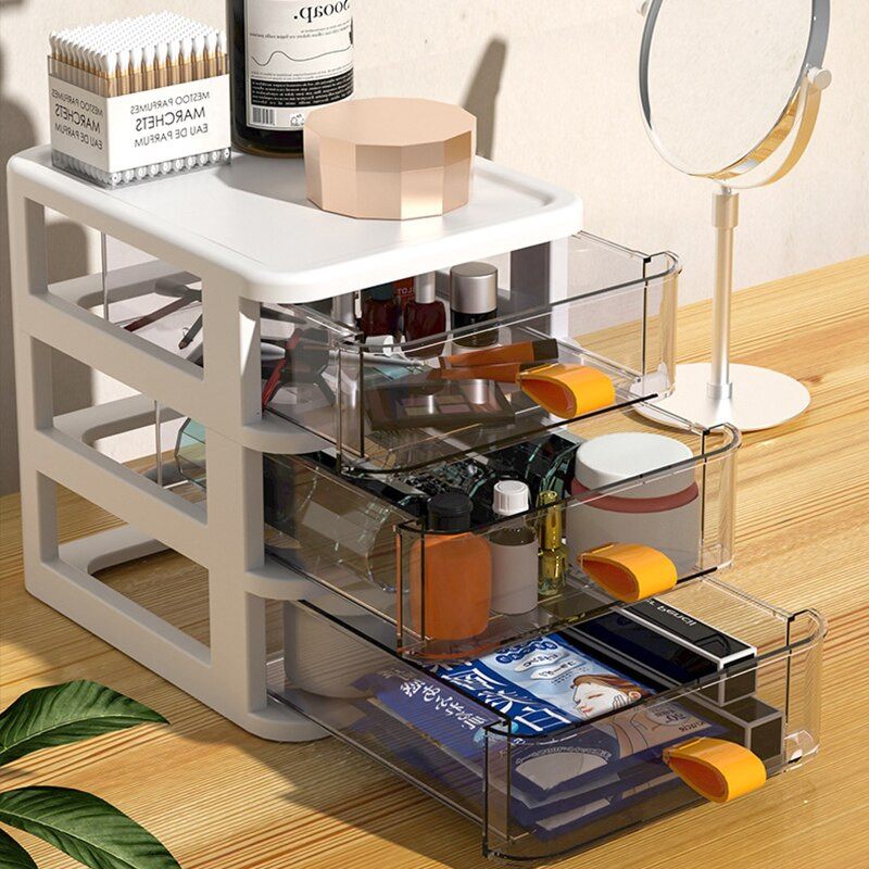 Skaidrus darbalaukis stalčių tvarkyklės dėžutės laikymo stalčiai Daugiasluoksniai stalai plastikiniai konteineriai kosmetikos raštinės reikmenys papuošalų dėžutė