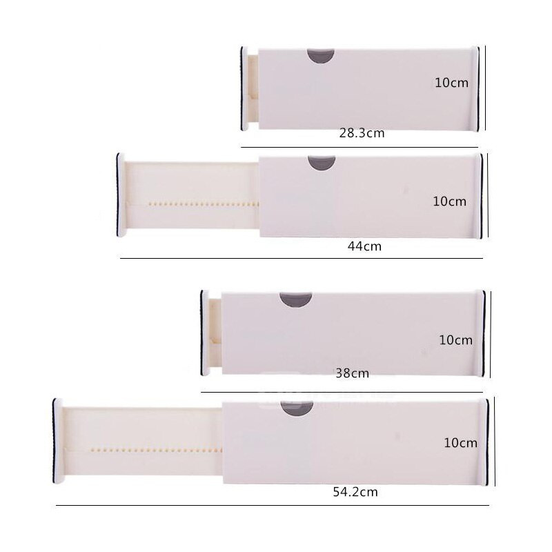 Állítható tároló fiókok Elválasztók Elválasztók Behúzható műanyag válaszfaltartó fiókrendező Takarólap ruhákhoz